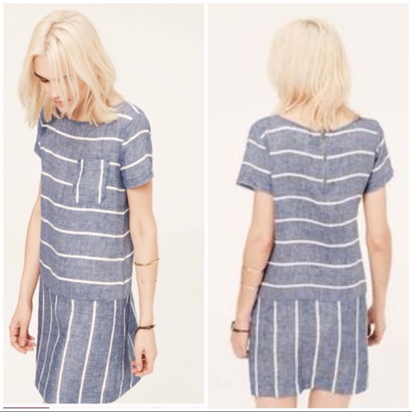 Lou & Grey Dresses & Skirts - Lou & Grey striped chambray dress sz XS